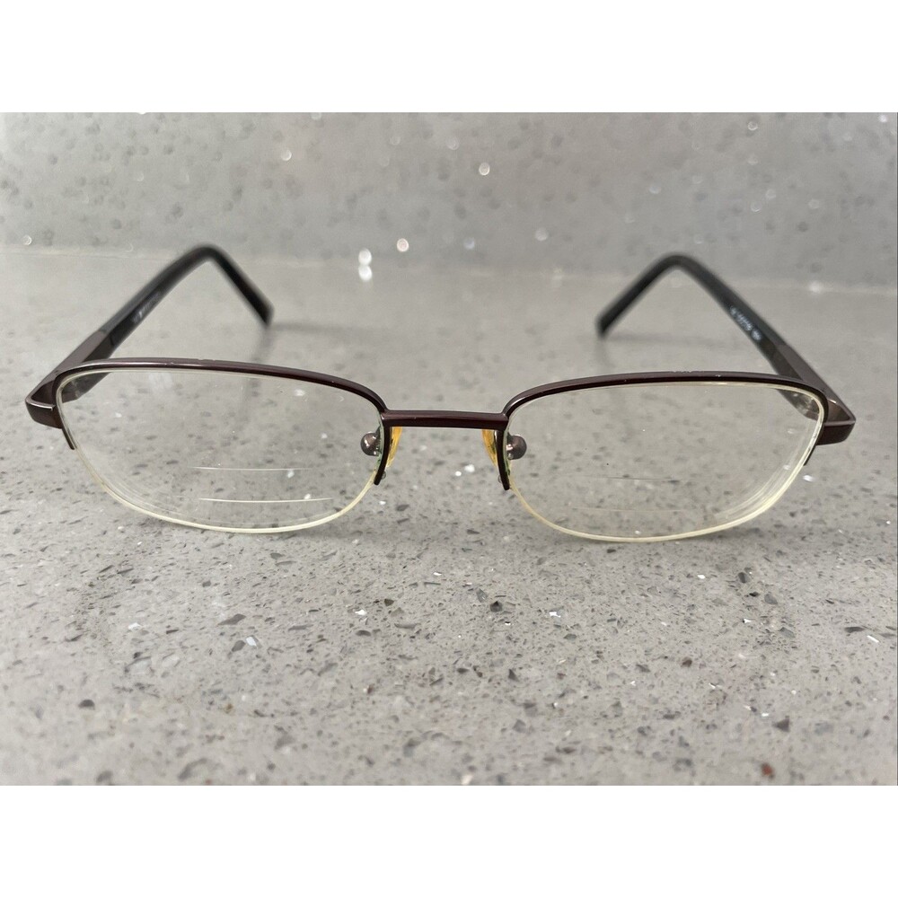 Claiborne Men Eyeglasses Brown Half Rim Rectangle Frames ONLY 140 Doctor 0SIH